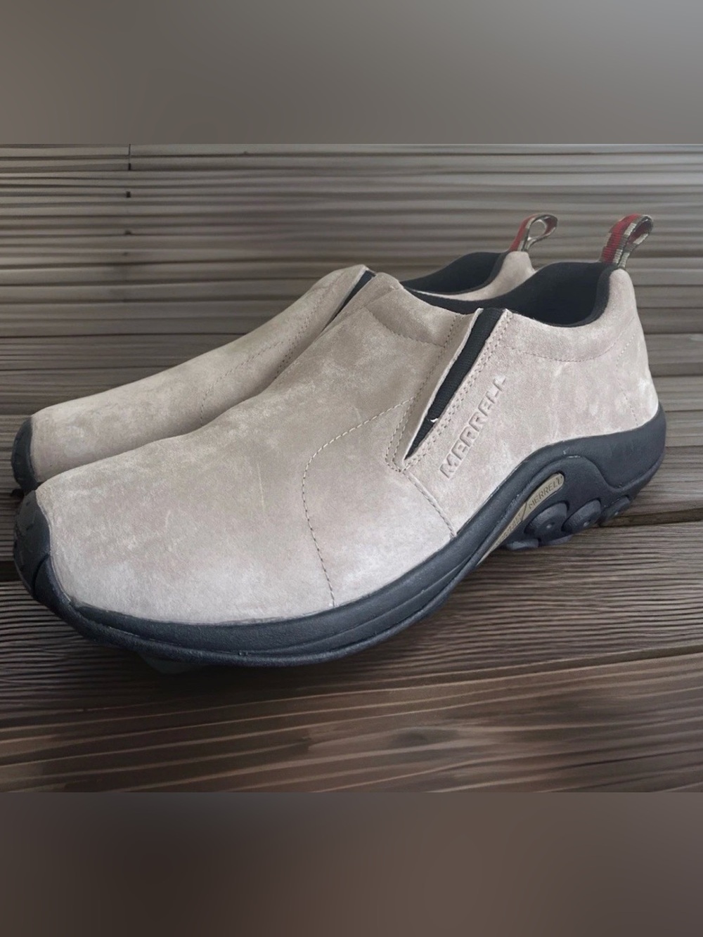 Merrell Men's Jungle Moc Slip-On Men’s Shoe Light Taupe Suede Size 13W EU 48